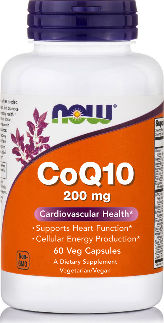NOW Foods CoQ10 200mg – 60 Φυτικές Κάψουλες