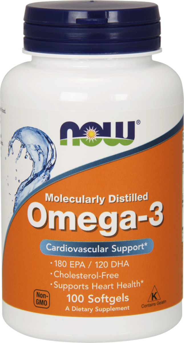 NOW Foods Molecularly Distilled Omega-3 1000mg – 100 Μαλακές Κάψουλες