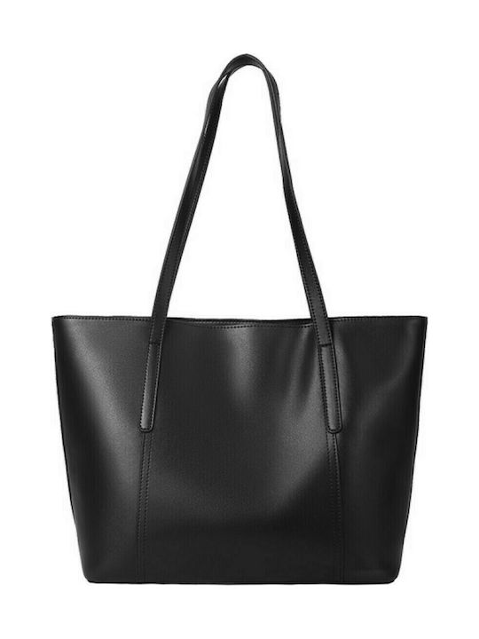 Foxer Δερμάτινη Γυναικεία Τσάντα Shopper 'Ωμου σε Μαύρο χρώμα 958V422F