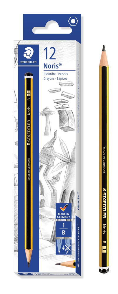 STAEDTLER ξύλινο μολύβι Noris 120-1, εξάγωνο, B1, 12τμχ - STAEDTLER 85364