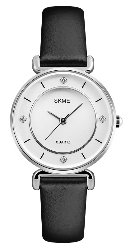 SKMEI γυναικείο ρολόι 1330LSI με δερμάτινο λουρί, 36mm, 3 ATM, ασημί - SKMEI 99849