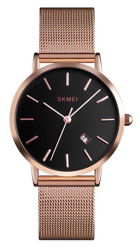 SKMEI γυναικείο ρολόι 1530RG μεταλλικό μπρασελέ, 33mm, 3 ATM, ροζ χρυσό - SKMEI 47987