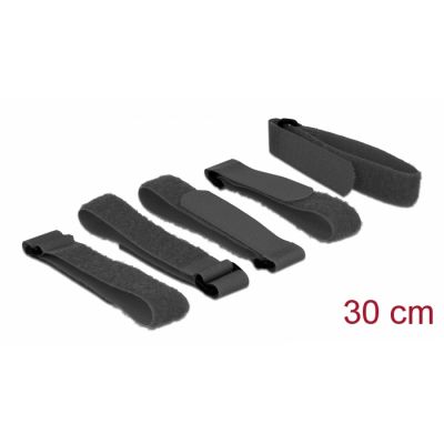 DELOCK ιμάντες τύπου Velcro 18704, 30 x 2cm, μαύρος, 5τμχ - DELOCK 107627