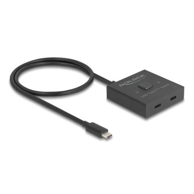 DELOCK USB-C switch 18911, 2 σε 1 bidirectional, 10Gbps, 8K, 100W, μαύρο - DELOCK 115399