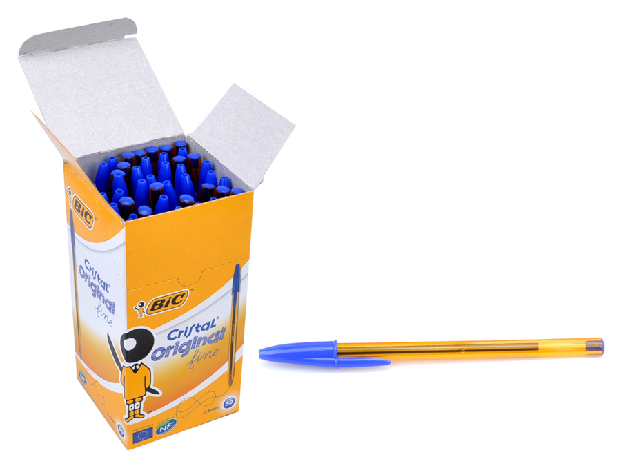 BIC στυλό διαρκείας με μύτη 0.8mm, μπλε, 50τμχ - BIC 77864