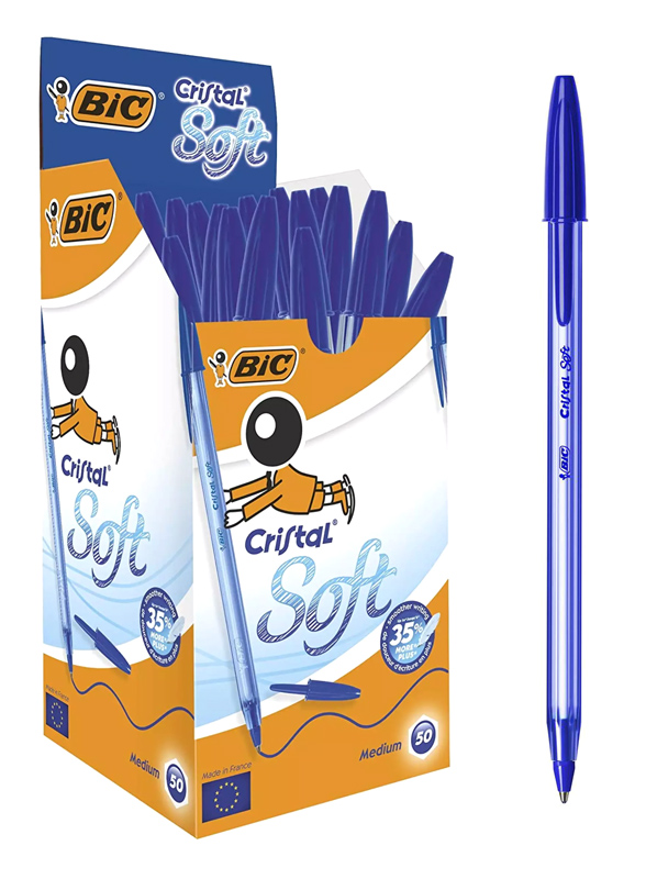 BIC στυλό διαρκείας Cristal Soft με μύτη 1.2mm, μπλε, 50τμχ - BIC 94852