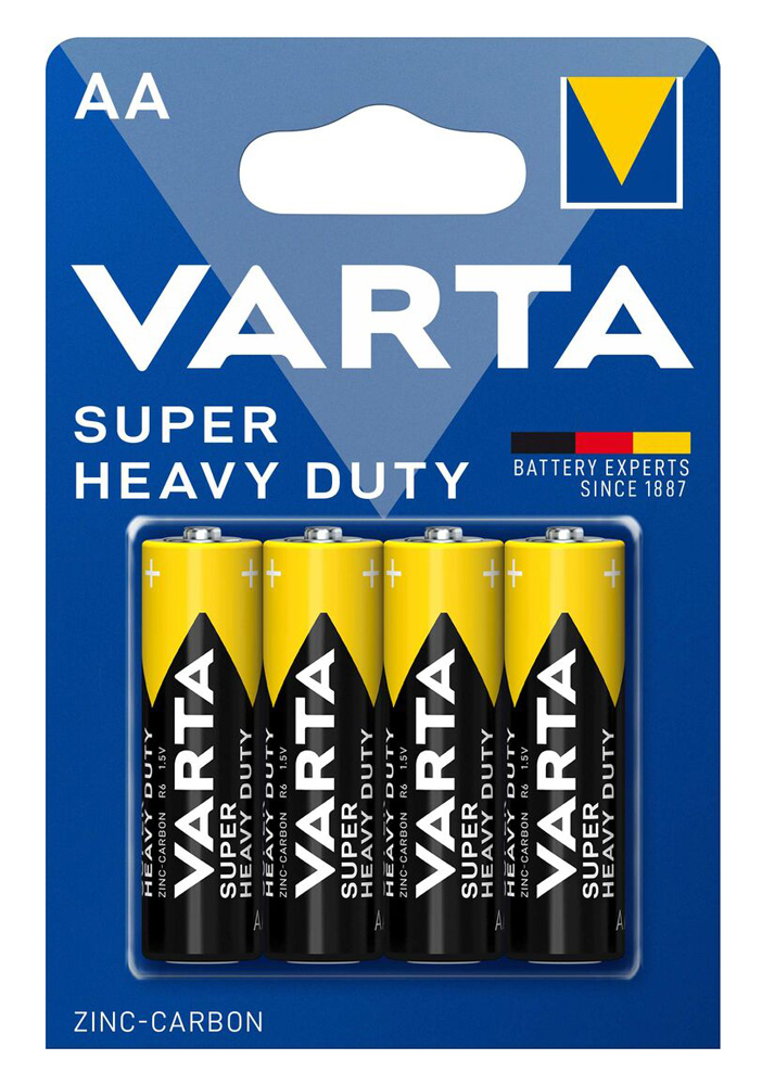 VARTA μπαταρίες Zinc Carbon Super Heavy Duty, AA/R6P, 1.5V, 4τμχ - VARTA 114485