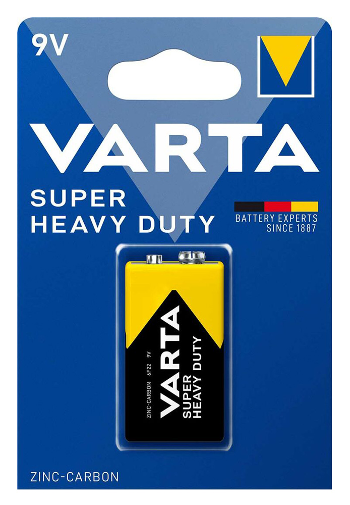 VARTA μπαταρία Zinc Carbon Super Heavy Duty, 9V, 1τμχ - VARTA 114487