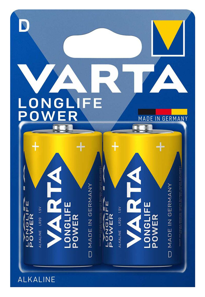VARTA αλκαλικές μπαταρίες Longlife Power, D/LR20, 1.5V, 2τμχ - VARTA 114482