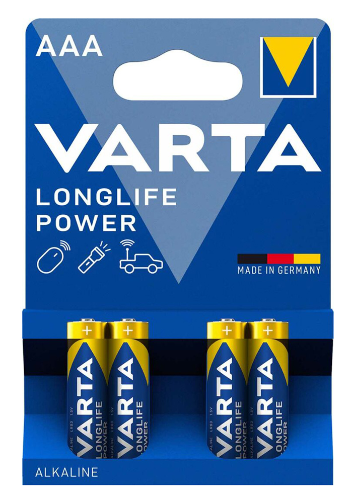VARTA αλκαλικές μπαταρίες Longlife Power, AAA/LR03, 1.5V, 4τμχ - VARTA 114480