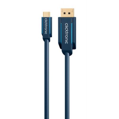CLICKTRONIC καλώδιο DisplayPort σε USB Type-C 44931, 4K/60Hz, 1m, μπλε - CLICKTRONIC 96713