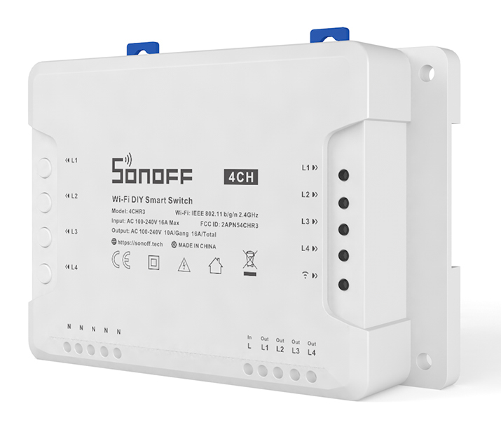 SONOFF Smart Διακόπτης WiFi 4CH R3, 4 θέσεων, 16A, λευκός - SONOFF 79924