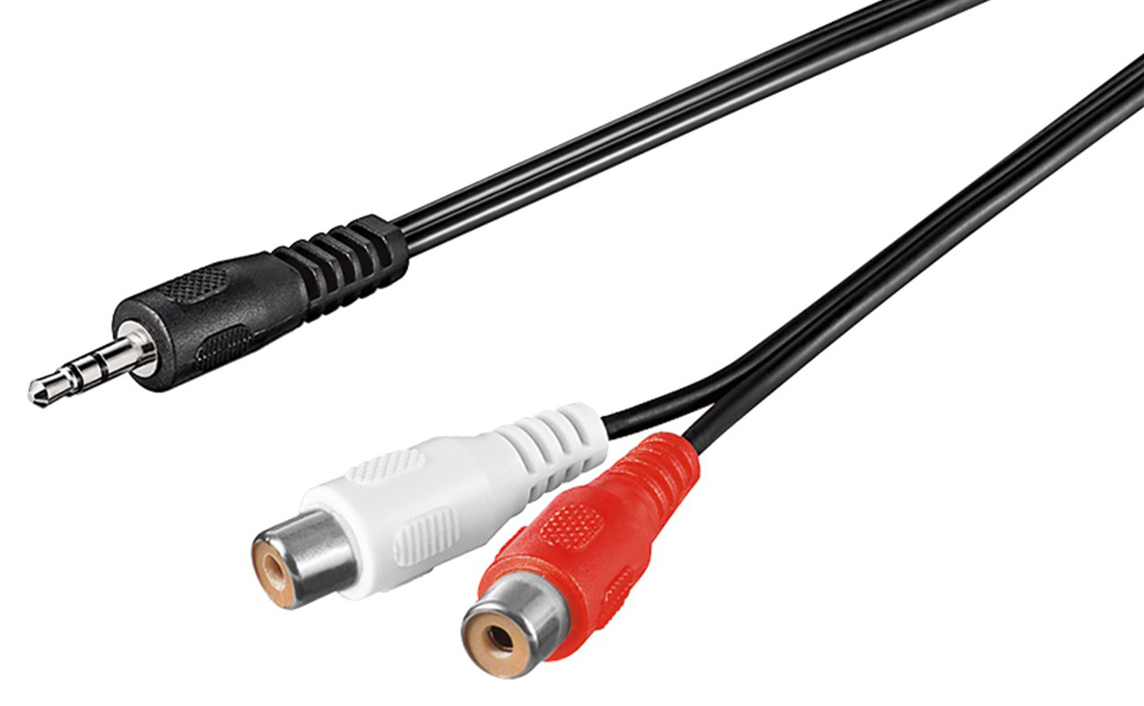 GOOBAY καλώδιο 3.5mm αρσενικό σε 2x θηλυκό RCA 50116, 1.5m, μαύρο - GOOBAY 85492