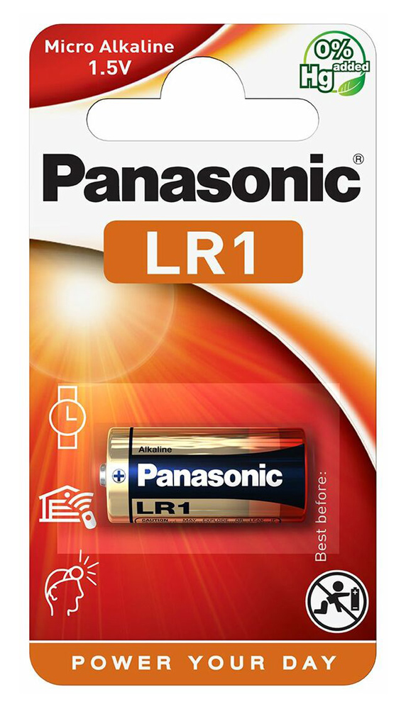PANASONIC αλκαλική μπαταρία, Lady/LR1, 1.5V, 1τμχ - PANASONIC 114515