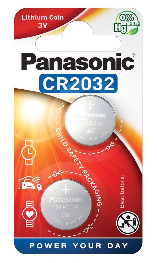 PANASONIC μπαταρία λιθίου, CR2032, 3V, 2τμχ - PANASONIC 114517