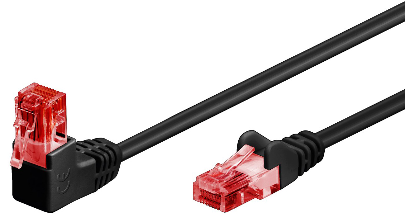 GOOBAY καλώδιο U/UTP CAT6 51514, γωνιακό, CCA AWG 25/7, 0.5m, μαύρο - GOOBAY 84420