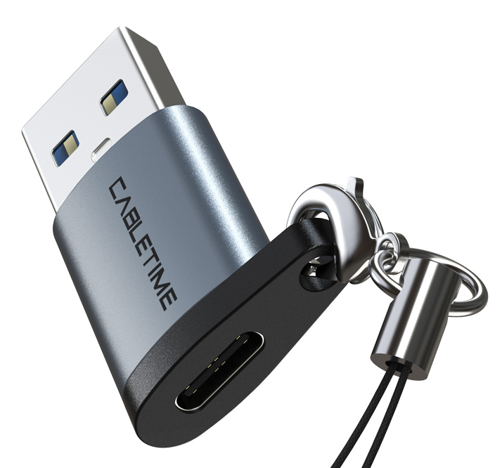 CABLETIME αντάπτορας USB 3.0 σε USB Type-C AMCF, 2.1A, 0.1m, γκρι - CABLETIME 84837