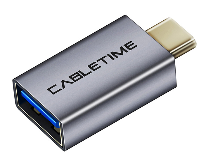 CABLETIME αντάπτορας USB-C σε USB CT-CMAFOTG, 5Gbps, γκρι - CABLETIME 84842