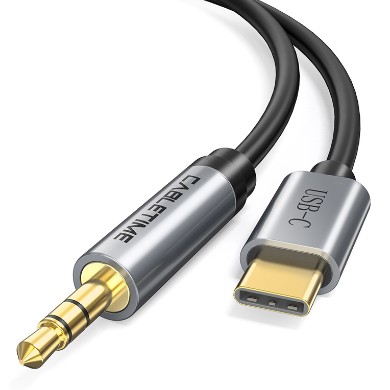 CABLETIME καλώδιο USB-C σε 3.5mm CT-CMAUDIO, AUX, 1m, μαύρο - CABLETIME 84846