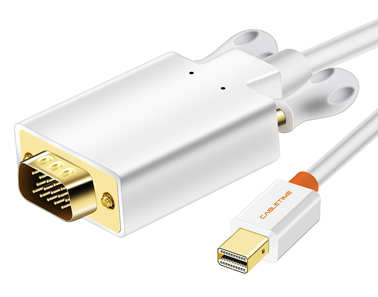 CABLETIME καλώδιο Mini DisplayPort σε VGA CT-05G, 1080p, 1.8m, λευκό - CABLETIME 84868