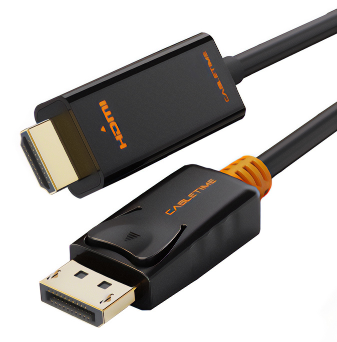 CABLETIME καλώδιο DisplayPort σε HDMI CT-AV585, 1080p/60Hz, 1.8m, μαύρο - CABLETIME 84870