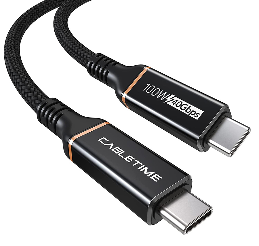 CABLETIME καλώδιο USB-C CT-USB4, 100W, 8K, 40Gbps, 1m, μαύρο - CABLETIME 96064