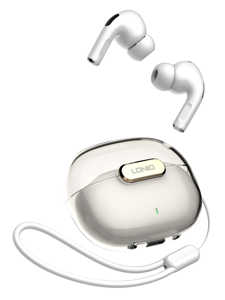 LDNIO earphones με θήκη φόρτισης T02, True Wireless, HiFi, Φ13mm, λευκά - LDNIO 110564
