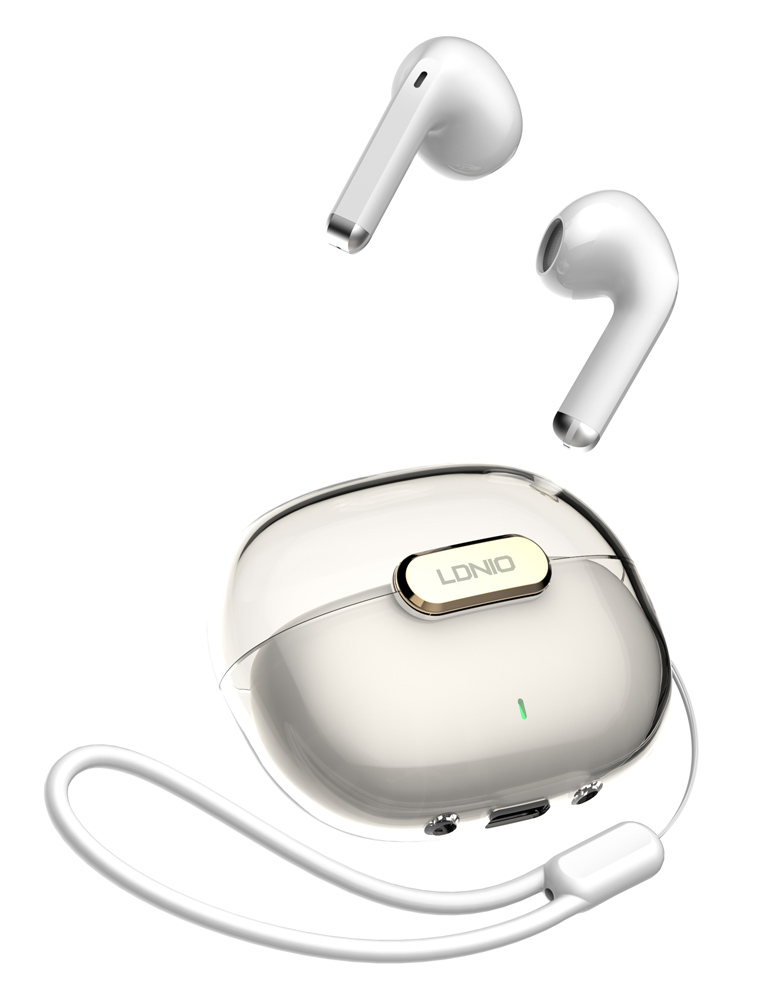 LDNIO earphones με θήκη φόρτισης T03, True Wireless, HiFi, Φ13mm, λευκά - LDNIO 110566