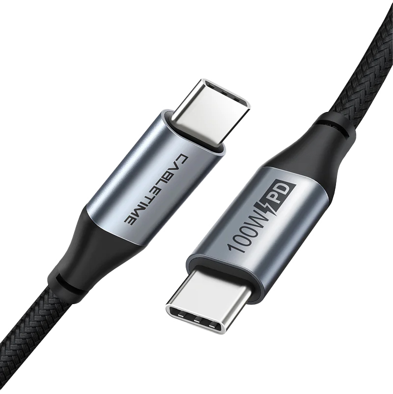 CABLETIME καλώδιο USB-C CMCM100W, 100W PD, 480Mbps, 1.5m, μαύρο - CABLETIME 117029