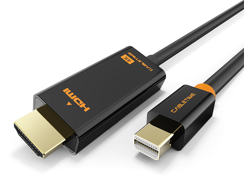 CABLETIME καλώδιο mini DisplayPort σε HDMI CT-AV588-03G4K, 4K/30Hz, 1.8m, μαύρο - CABLETIME 117039