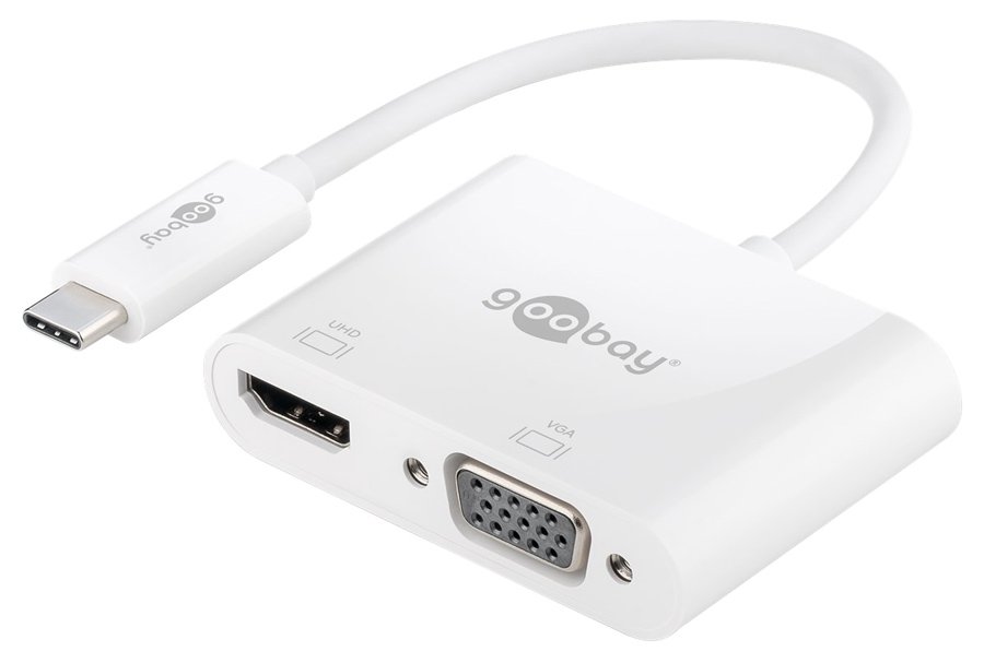 GOOBAY αντάπτορας USB-C σε HDMI & VGA 52430, 4K/60Hz, λευκός - GOOBAY 89924