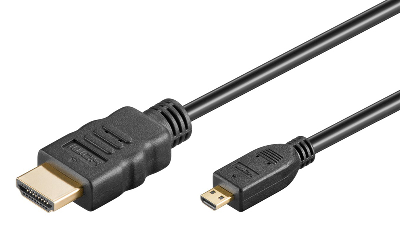 GOOBAY καλώδιο HDMI σε HDMI Micro 53784, Ethernet, 4K/60Hz, 1.5m, μαύρο - GOOBAY 98449