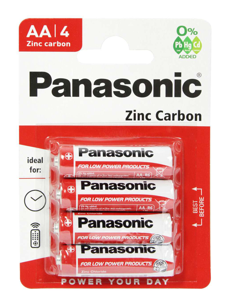 PANASONIC μπαταρίες Zinc Carbon, AA/LR6, 1.5V, 4τμχ - PANASONIC 114507