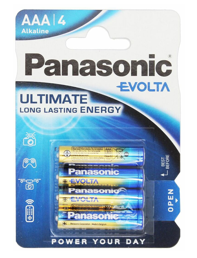 PANASONIC αλκαλικές μπαταρίες Evolta, AAA/LR03, 1.5V, 4τμχ - PANASONIC 114506