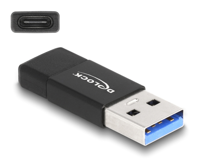 DELOCK αντάπτορας USB 3.2 Gen 2 σε USB Type-C 60001, 10Gbps, μαύρος - DELOCK 97834