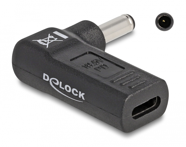 DELOCK αντάπτορας τροφοδοσίας 60007, USB-C σε Dell 4.5x3mm, 90°, μαύρος - DELOCK 103670