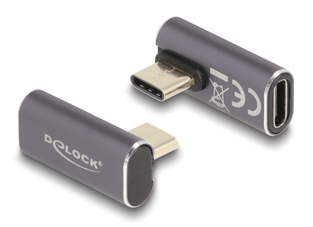 DELOCK αντάπτορας USB-C 60048, αρσενικό σε θηλυκό, 100W, 40Gbps, γκρι - DELOCK 111540