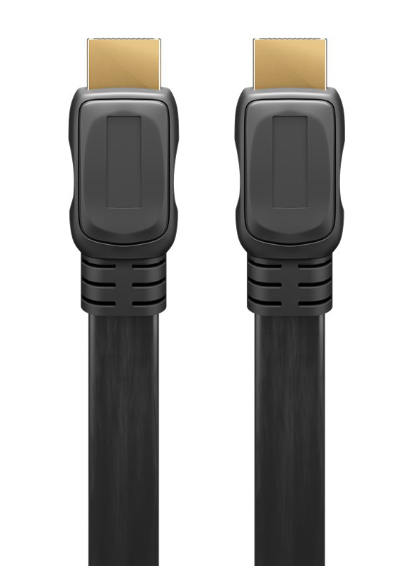 GOOBAY καλώδιο HDMI 2.0 με Ethernet 61278, flat, 18Gbit/s, 4K, 1.5m, μαύρο - GOOBAY 107286