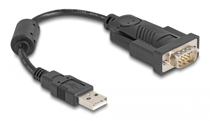 DELOCK καλώδιο USB σε RS-232 61549, 921.6Kbps, 0.25m, μαύρο - DELOCK 108188
