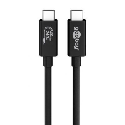 GOOBAY καλώδιο USB-C 61716, USB4 Gen 3x2, 240W, 40Gbps, 8K, 0.7m, μαύρο - GOOBAY 109180