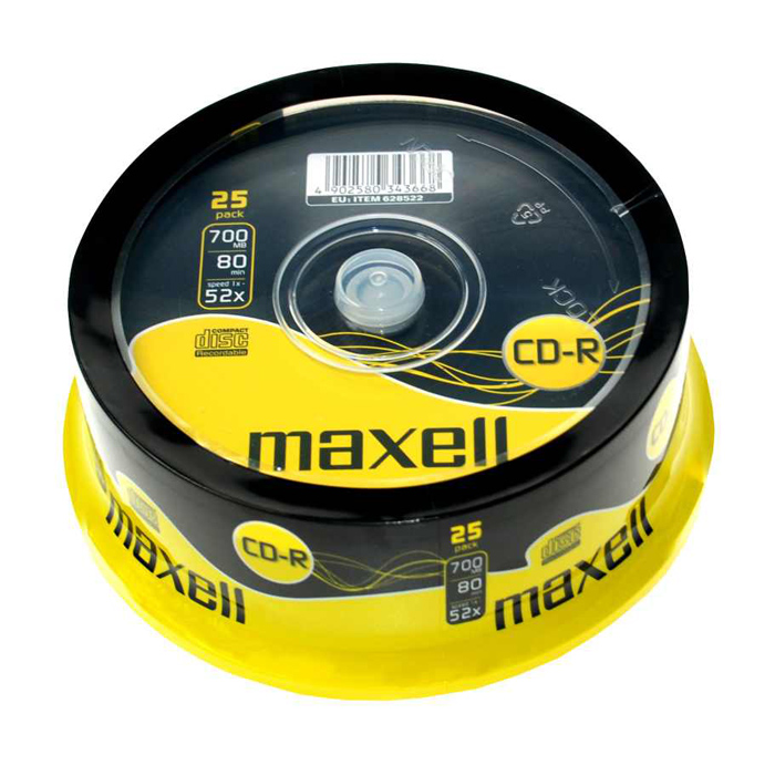 MAXELL CD-R, 700MB/80min, 52x speed, Cake box, 25τμχ - MAXELL 94749