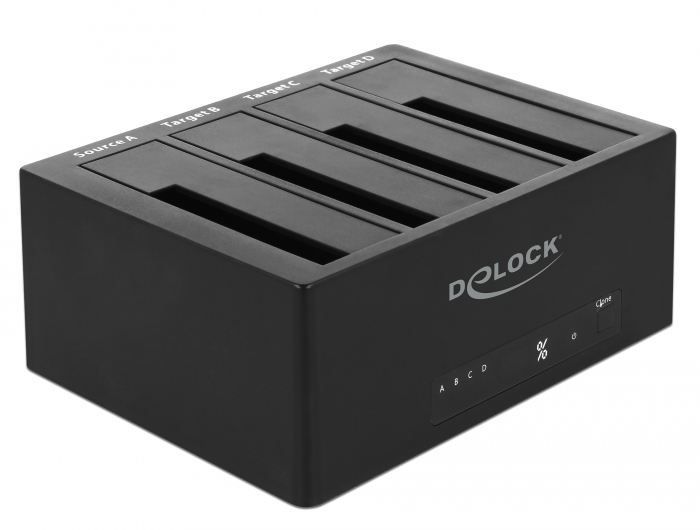 DELOCK docking station 64063, clone function, 4x HDD/SSD 6Gb/s, μαύρο - DELOCK 108187
