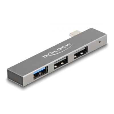 DELOCK USB hub 64274, 3x θυρών, 10Gbps, USB-C σύνδεση, γκρι - DELOCK 115456