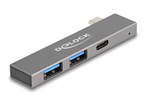 DELOCK USB hub 64275, 3x θυρών, 5Gbps, USB-C σύνδεση, γκρι - DELOCK 117701