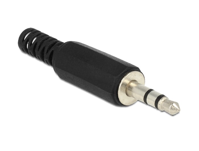 DELOCK Βύσμα 3.5mm Stereo, 3 pin, Bend Protection, πλαστικό, μαύρο - DELOCK 53606