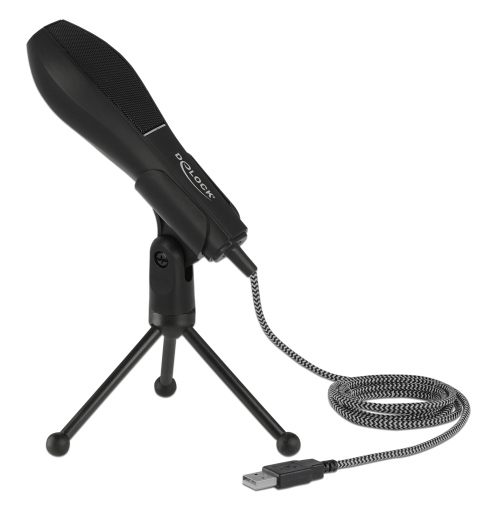 DELOCK μικρόφωνο με επιτραπέζια βάση 65939, πυκνωτικό, USB, μαύρο - DELOCK 87543