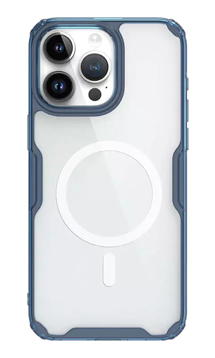NILLKIN θήκη Nature Pro Magnetic για iPhone 15 Pro Max, διάφανη-μπλε - NILLKIN 111270