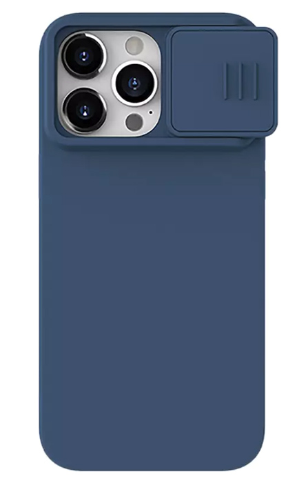 NILLKIN θήκη CamShield Silky Silicone για iPhone 15 Pro Max, μπλε - NILLKIN 111284