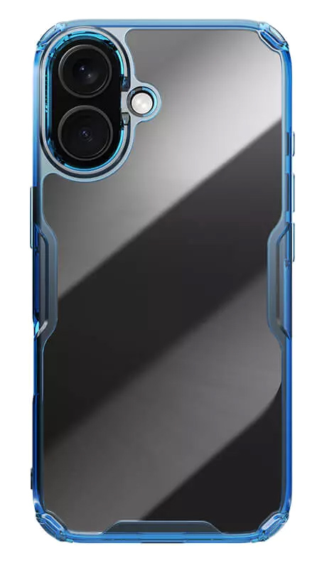 NILLKIN θήκη Nature TPU Pro για iPhone 16, διάφανη-μπλε - NILLKIN 117590