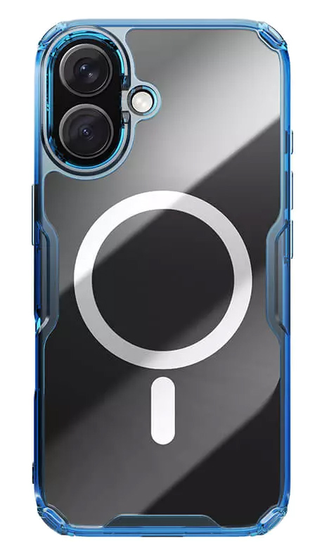 NILLKIN θήκη Nature TPU Pro Magnetic για iPhone 16, διάφανη-μπλε - NILLKIN 117598